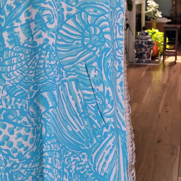 Lilly Pulitzer Skipper Succulent Blue Sea Cups Sleeveless Dress Size Medium - Picture 6 of 10